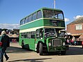 Preserved Southern Vectis 573 (YDL 318), a Bristol Lodekka/ECW, in Newport Quay, Newport, Isle of Wight for the Isle of Wight Bus Museum's October 2010 running day.