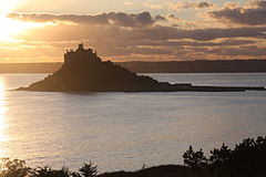 St Michael's Mount at sunset - geograph.org.uk - 1648474.jpg