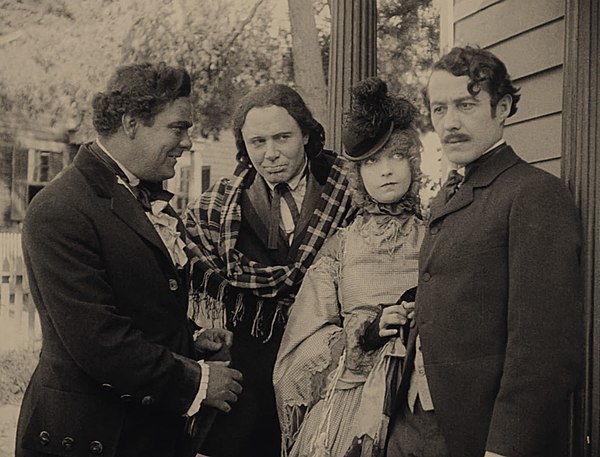 George Siegmann, Ralph Lewis, Lillian Gish, and Henry B. Walthall in a scene of the film