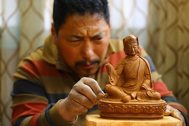 File:The Educator – Shalek Nima, A Tibetan Traditional Clay and Bronze Sculpture Master.jpg