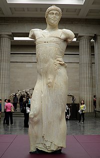 The Motya Charioteer, made by a Greek sculptor in Sicily, about 460-450 BC, found in 1979 on the Sicilian island of Motya (Mozia), Winning at the ancient Games, British Museum (7642718644).jpg