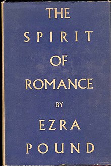 Dust jacket for the revised edition (1952) The Spirit of Romance - Ezra Pound (1953 edition).jpg