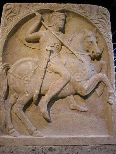 Headstone of a cavalryman from 1st century AD. Romano-Germanic Museum, Cologne, Germany