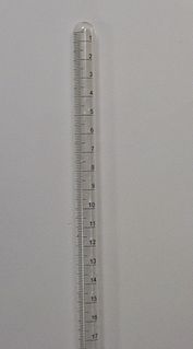 <span class="mw-page-title-main">Eudiometer</span> Graduated glass tube used to measure the change in volume of a gas mixture