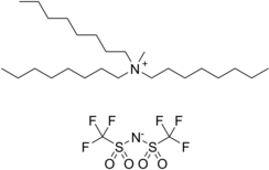 Trioktilmetilammoniy bis (trifluorometilsülfonil) imidining skelet formulasi