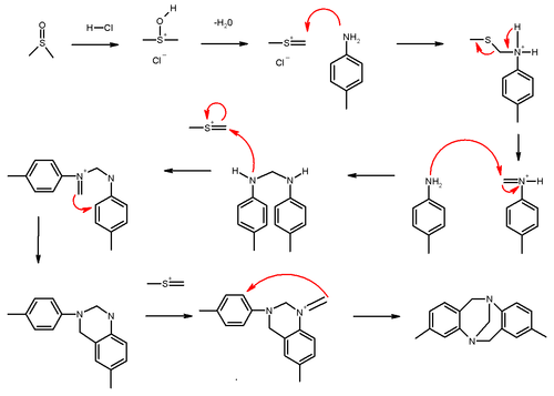 acid base chemistry examples DMSO base and Synthesis from p of Tröger's toluidine