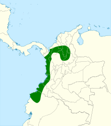 Trogon cupreicauda map.svg