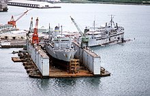 Everett-Pacific's USS Resourceful (AFDM-5) and under repair USNS Spica (T-AFS-9) at Subic Bay USS Resourceful (AFDM-5) and USNS Spica (T-AFS-9) at Subic Bay.jpg