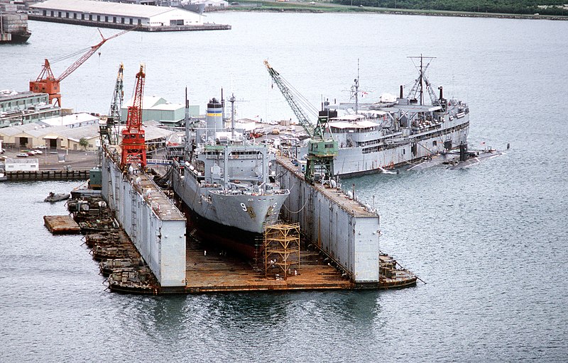 File:USS Resourceful (AFDM-5) and USNS Spica (T-AFS-9) at Subic Bay.jpg