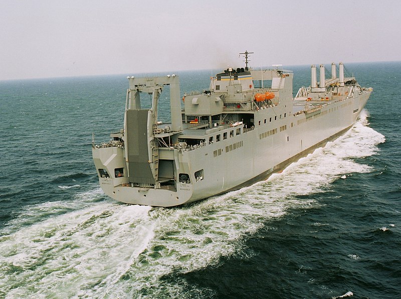 File:US Navy 030530-N-0000X-005 Sea trials of USNS Benavidez (T-AKR-306) by Northrop Grumman Ship System Avondale Operations.jpg