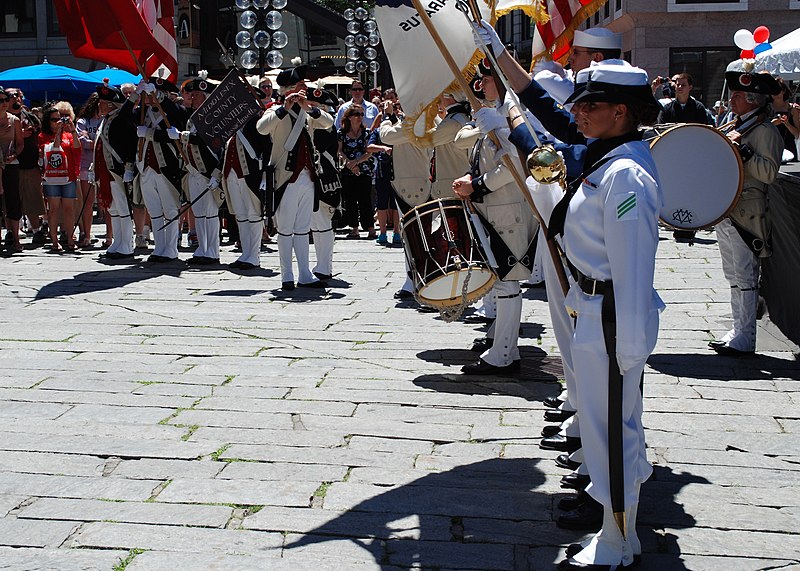 File:US Navy 100630-N-1752N-218 Members of the USS Constitution color Guard, U.S. Coast Guardsman Fireman Ashley Rushing and the Middlesex County Volunteers perform at Faneuil Hall Marketplace.jpg