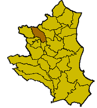 Locatie van Verzino in Crotone (KR)