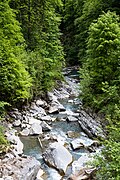 Vue du pont du Diable de Troistorrents.