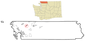 Whatcom County Washington Incorporated and Unincorporated areas Everson Highlighted.svg