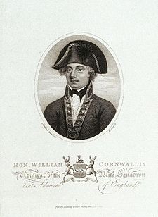 William Cornwallis jako admirál Royal Navy (1802, rytina ze sbírek Národního námořního muzea v Greenwichi