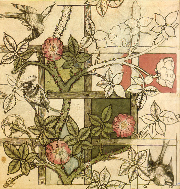 William Morris design for "Trellis" wallpaper, 1862