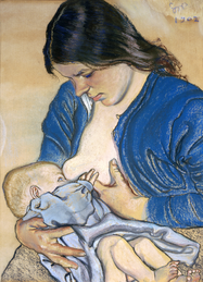 Motherhood label QS:Len,"Motherhood" label QS:Lpl,"Macierzyństwo" label QS:Lfr,"La Maternité" . 1902. pastel on paper medium QS:P186,Q189085;P186,Q11472,P518,Q861259 . 62.5 × 46.5 cm (24.6 × 18.3 in). Warsaw, National Museum in Warsaw (MNW).