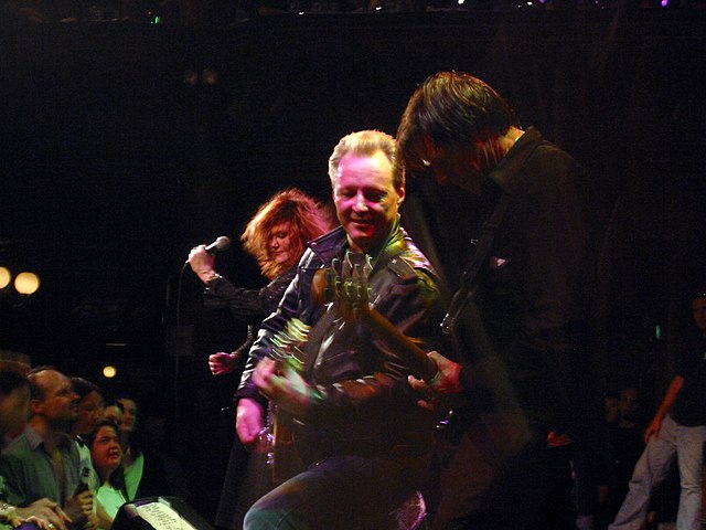 X in performance at the Great American Music Hall in San Francisco, 2004, from left to right: Cervenka, Zoom, and Doe