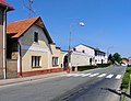 Čeština: Hlavní silnice v centru obce Zápy English: Main street in Zápy, Czech Republic