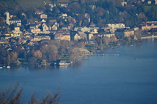 Zürichhorn river delta on Lake Zurichs eastern shore