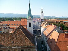 Blick auf die St.-Markus-Kirche, die im 13. Jahrhundert entstandene Pfarrkirche der Oberstadt