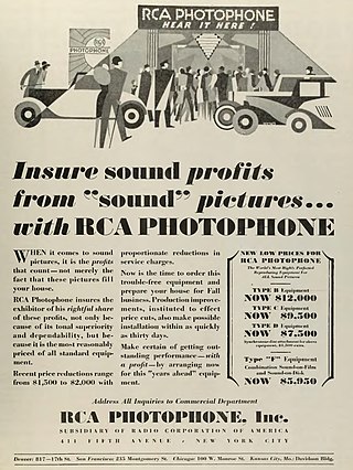 <span class="mw-page-title-main">RCA Photophone</span> Early film audio synchronization system