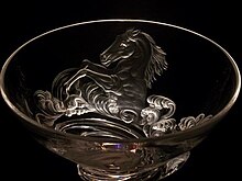 "White Horses", a wheel-engraved goblet by Edmond Suciu. American, Steuben Glass "White Horses" engraved by Edmond Suciu.jpg