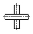 Условное обозначение «Пересечение трубопровода без соединения (упрощенное изображение)» из Таблицы 1 ГОСТ 21.206—2012