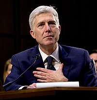 Judge Gorsuch testifying before the Senate Judiciary Committee, March 22, 2017 032217Gorsuch06 0 (cropped1).jpg