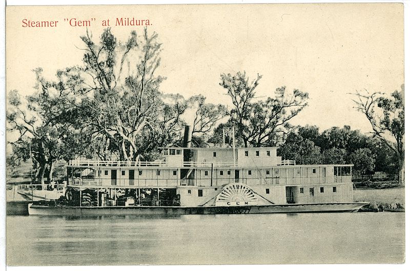 File:08007-Mildura-1906-Steamer "Gem" at Mildura-Brück & Sohn Kunstverlag.jpg