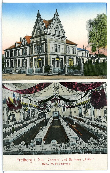 File:08016-Freiberg-1906-Concert - und Ballahaus Tivoli Innen- und Außenansicht-Brück & Sohn Kunstverlag.jpg