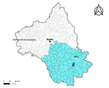 La Bastide-Pradines dans l'arrondissement de Millau en 2020.