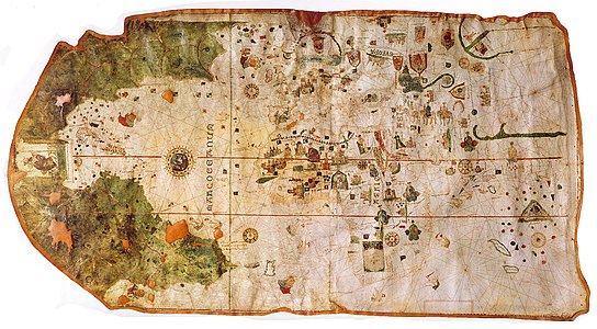 Mapamundi de Juan de la Cosa realizado en la ciudad en 1500