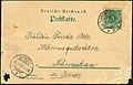 Deutsch: Am 16. Januar 1899 an die Ackermannstochter Fräulein Frieda Otte in Schernikau bei Binde adressierte Ansichtskarte ...