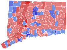 2014 Connecticut gubernatorial election results map by municipality.svg