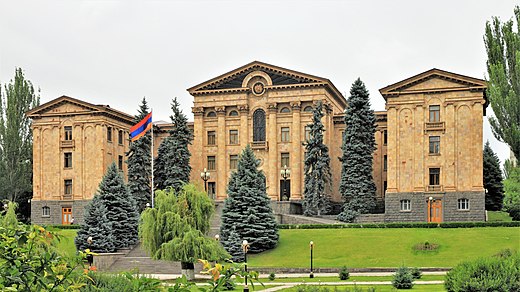 The Armenian National Assembly sits in the National Assembly Building in Yerevan