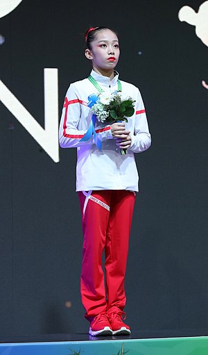 2019-06-30 1st FIG Artistic Gymnastics JWCH Women's Apparatus finals Balance beam Victory ceremony (Martin Rulsch) 24.jpg