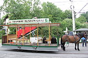 Paardentram nr. 5 bij het Tramway Museum Graz.