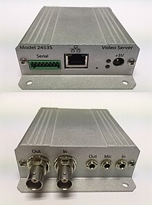 Front and back views of a small IP video server with audio and composite video inputs (Sensoray 2453S) 2453 IP video server.jpg