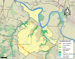 Kolorowa mapa przedstawiająca użytkowanie gruntów.