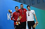 Миниатюра для Файл:5. Islamic Solidarity Games 2021 Konya Swimming Men 50 m breaststroke Medal ceremony 20220813.jpg