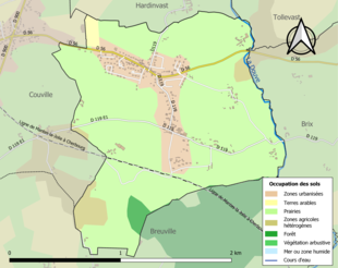 Kolorowa mapa przedstawiająca użytkowanie gruntów.