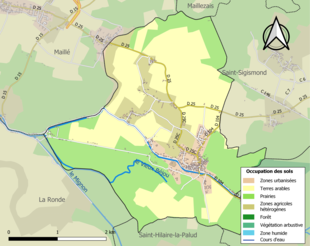 Kleurenkaart met landgebruik.