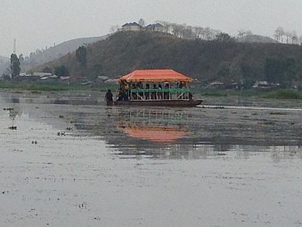 Picnic type of motor boat ride in the Loktak lake.