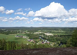 Vy över Agnäs från slalombacken på Rågberget