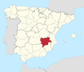 Pozicija Albacete na karti Španjolske