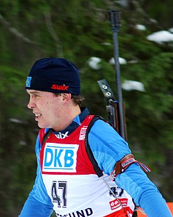 Alexander Tscherwjakow während der Biathlon-WM 2008 in Östersund