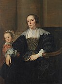 Anthony van Dyck - Portrait of Anna van Thielen, wife of the painter Theodoor Rombouts with their daughter.jpg