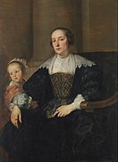 Antoon van Dyck, Anna van Thielen, moglie del pittore Theodoor Rombouts, coi suoi figli, c. 1626–1632