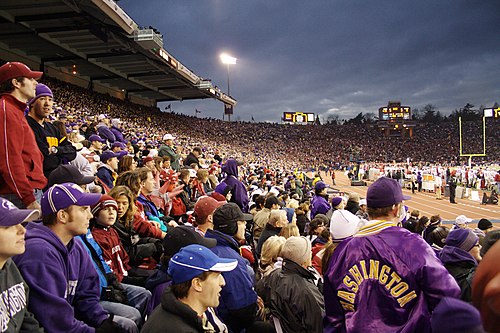 Capacity crowd in the south stands at the 100th Apple Cup in 2007